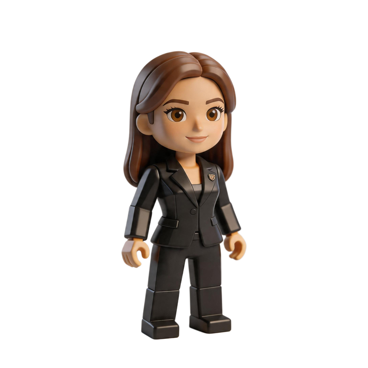 Animated professional avatar waving hello